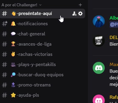 Canales de Discord